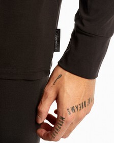 EMBOSSED ICON CREW NECK TOP, Black, hi-res