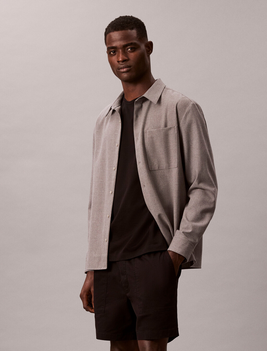 Cotton Pull On Short, Black, hi-res