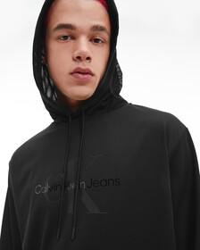 BLACK ARCHIVAL MONOGRAM 網眼連帽衛衣, Ck Black, hi-res