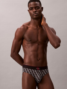 Monogram 超細纖維彈性低腰三角內褲, STEPPING LOGO BLACK, hi-res