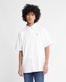 Ck Badge Coolmax Oxford Shirt, Bright White, hi-res