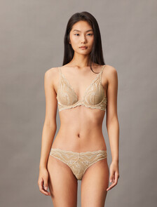 Sensual Stretch Lace Lightly Lined Plunge Bra, Cedar, hi-res