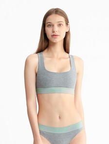 ATHLETIC 棉質薄墊無鋼圈胸圍, Medium Grey Heather, hi-res
