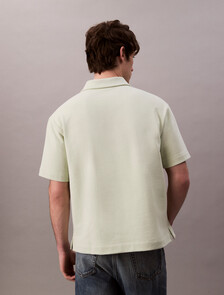 Cotton Terry Logo Polo Shirt, Tender Greens, hi-res