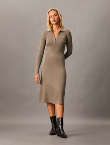 Fit & Flare Maxi Polo Dress, Falcon, hi-res