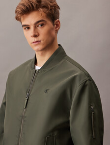 Nylon Bomber Jacket, Beluga, hi-res