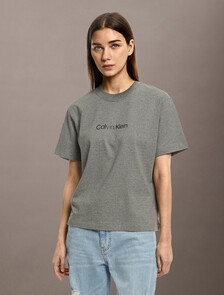 Calvin Klein Hero Modern 方形剪裁 T 恤, Med Gray Heather, hi-res