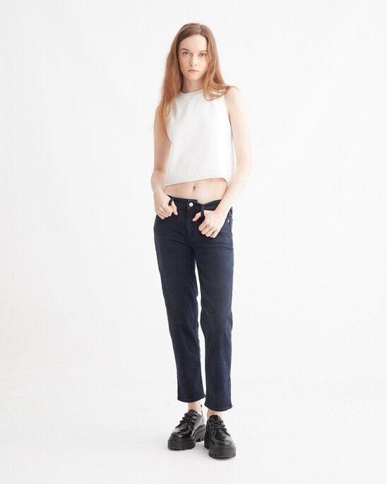 RECONSIDERED ITALIAN DENIM SLIM STRAIGHT ANKLE JEANS