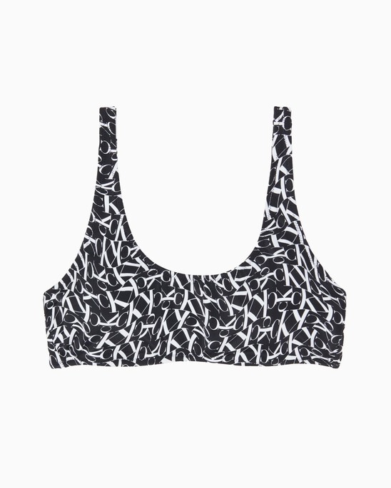CK ONE WARPED MONOGRAM SWIM BRALETTE