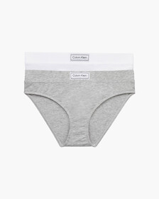 女童 2 件裝 MODERN COTTON 比堅尼內褲, Pvhwhite/Greyheather, hi-res