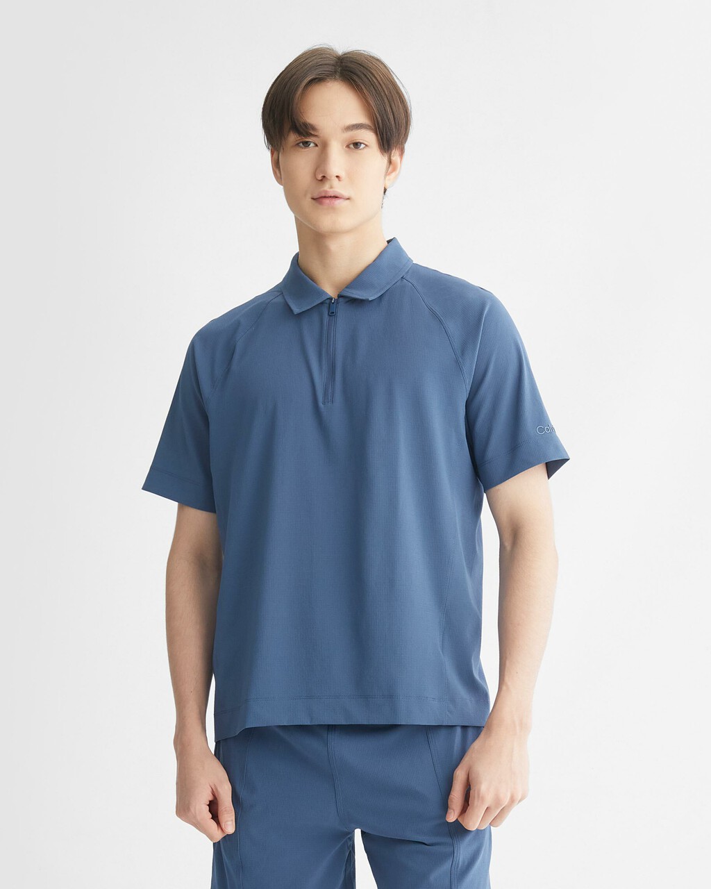 ESSENTIALS OVERSIZED POLO, CRAYON BLUE, hi-res