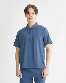 ESSENTIALS OVERSIZED POLO, CRAYON BLUE, hi-res