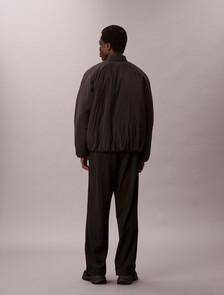 Nylon Bomber Jacket, Black, hi-res