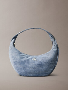 Monogram Denim Crescent Shoulder Bag, Denim, hi-res