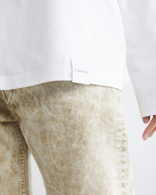 STANDARDS COMPACT COTTON LONG SLEEVE TEE, BRILLIANT WHITE, hi-res