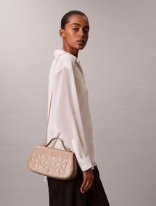 Quilted Emblem Logo Chain Bag, Desert Taupe, hi-res