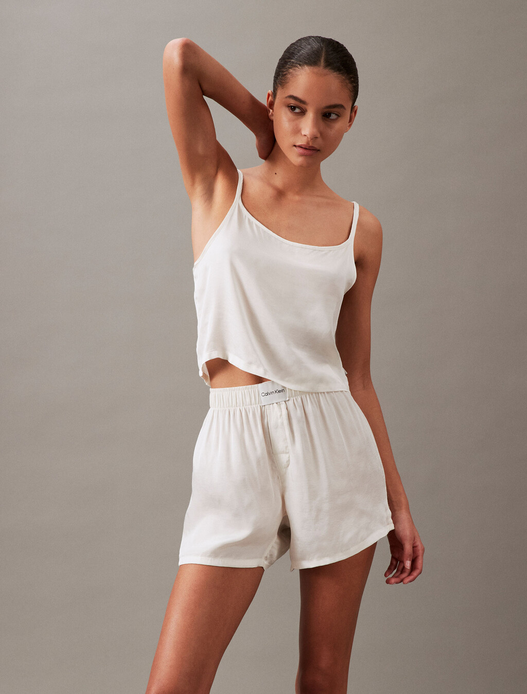 Pure Sheen Pyjama Shorts, WHITE ONYX, hi-res