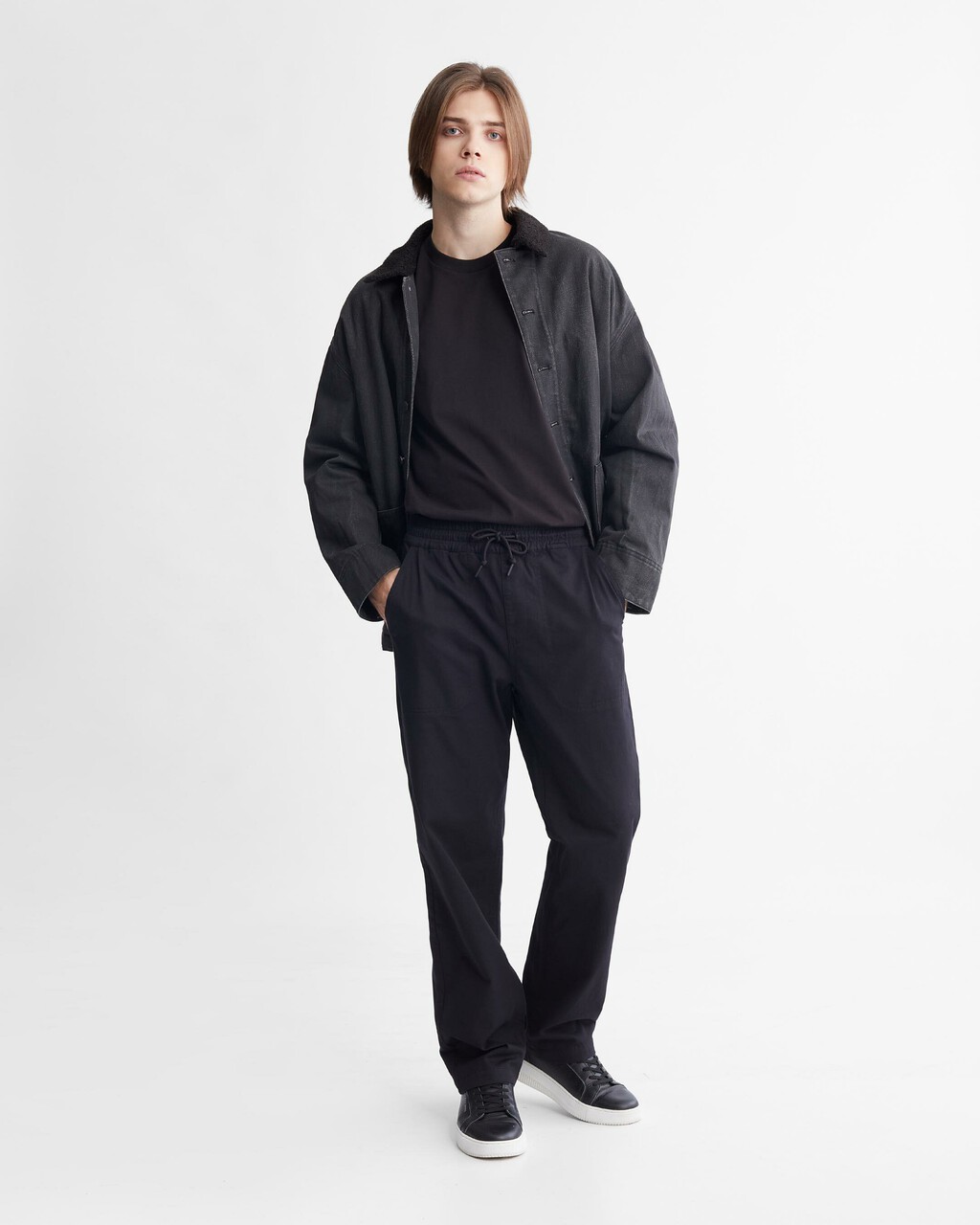 90s Straight Drawstring Chinos, Ck Black, hi-res