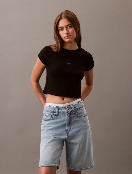 Slim Cropped Monogram T-shirt