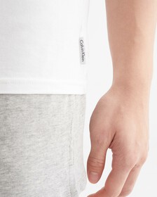 MODERN COTTON 彈性圓領 T 裇 2 件裝, White/White, hi-res