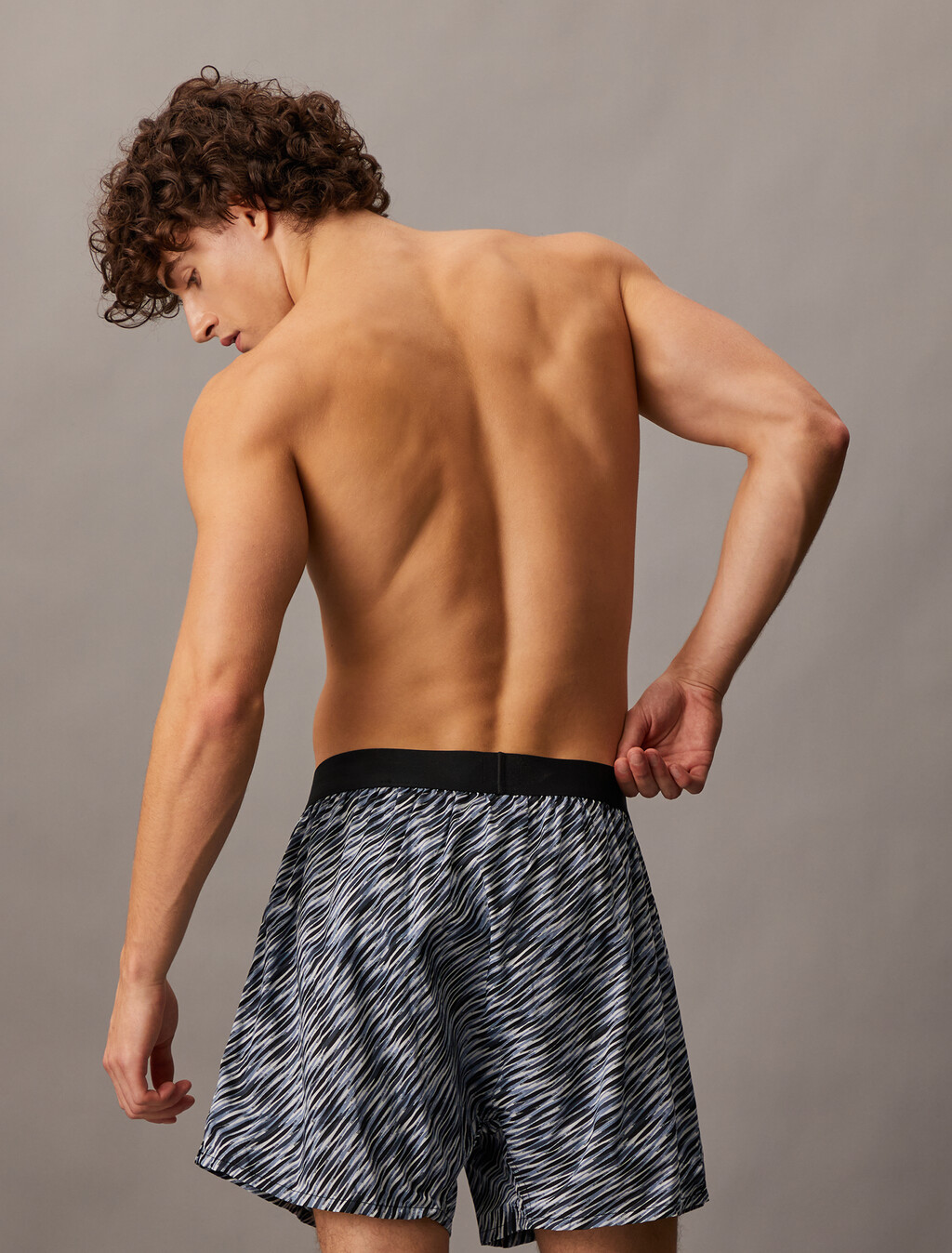 1966 Fashion Lounge Traditional Boxers, SALT AND PEPPER PRINT_TROPOSPHERE, hi-res