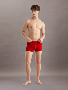 Calvin Klein Logo 低腰貼身短版四角褲 3 件組, 1 Black/ 1 Convoy/ 1 Red Gala, hi-res