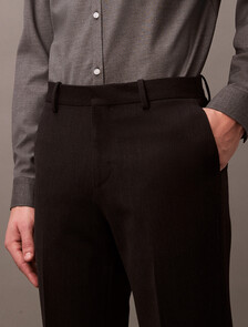 Slim Wool Gabardine Trouser, Charcoal Heather, hi-res