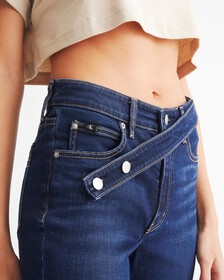 Sustainable Lyocell High Rise Skinny Jeans, Dark Dbl Belted Wb, hi-res