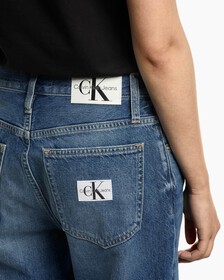 復古高腰牛仔褲, Denim Dark, hi-res