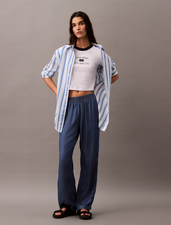 Cropped Logo Ringer T-shirt