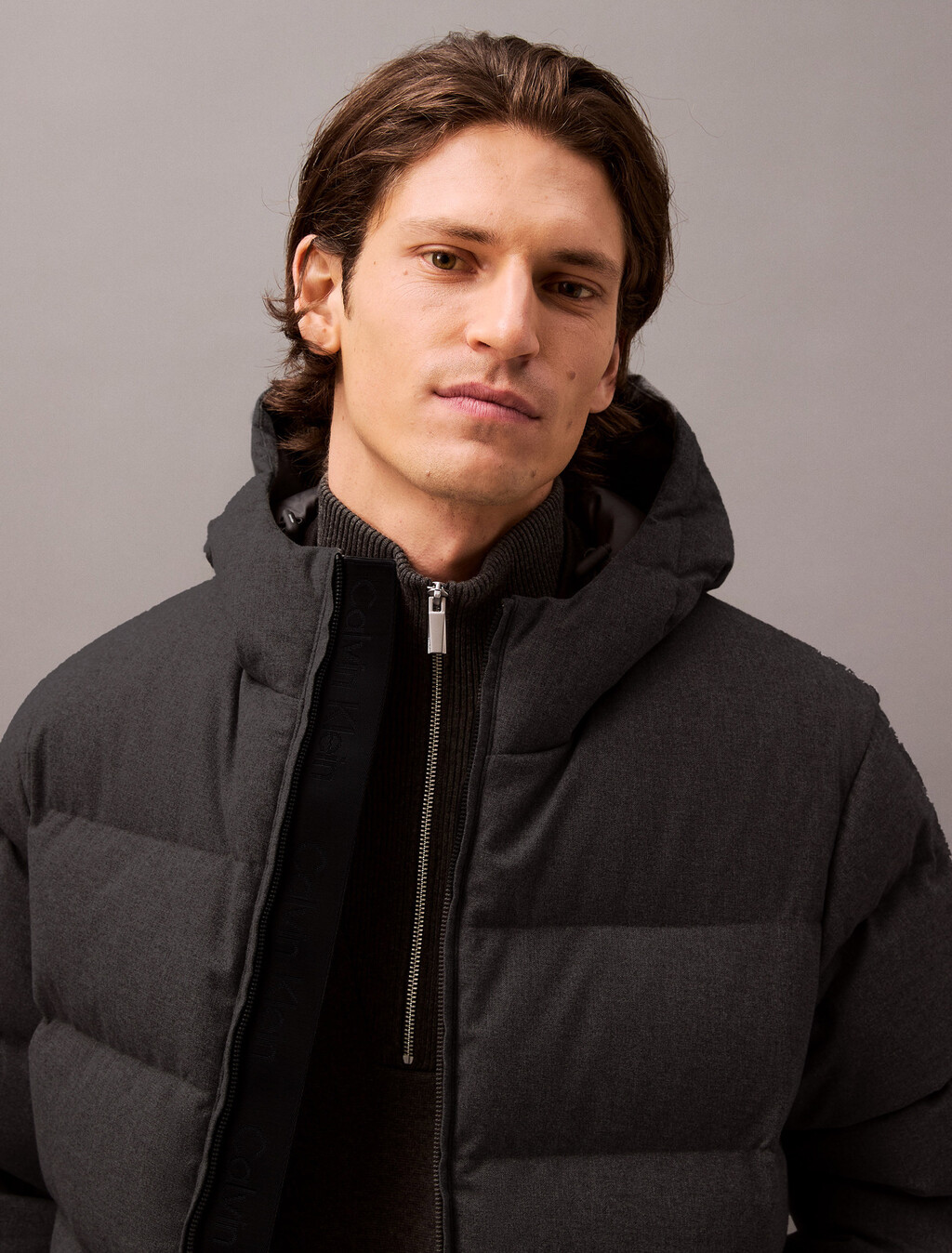 Tech Hooded Puffer Jacket, Black Beauty, hi-res
