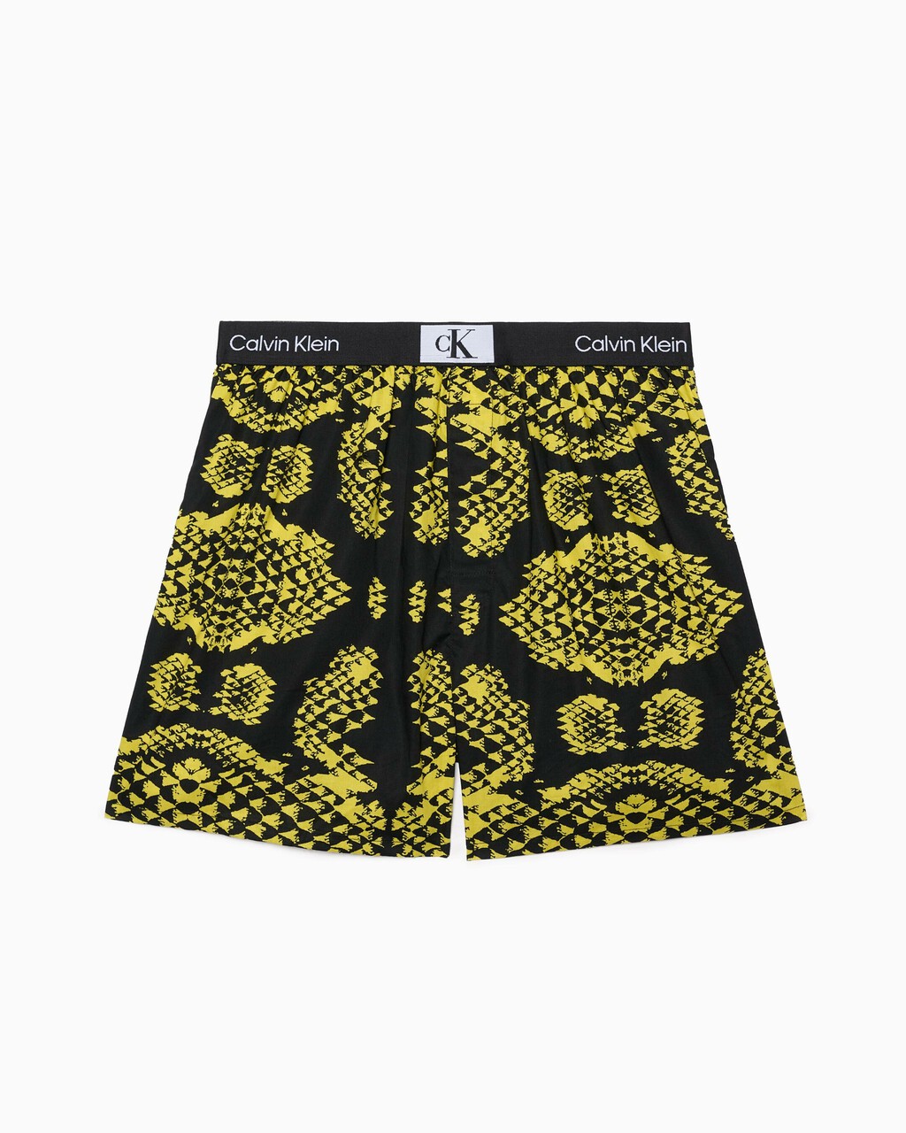 CALVIN KLEIN 1996 梭織棉質平角內褲, SNAKE PRINT_MORNINGSIDE YELLOW, hi-res