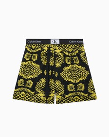 CALVIN KLEIN 1996 梭織棉質平角內褲, SNAKE PRINT_MORNINGSIDE YELLOW, hi-res