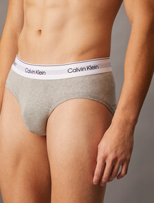 Icon Cotton 彈力低腰三角內褲 2 件套組, Grey Heather / Black, hi-res