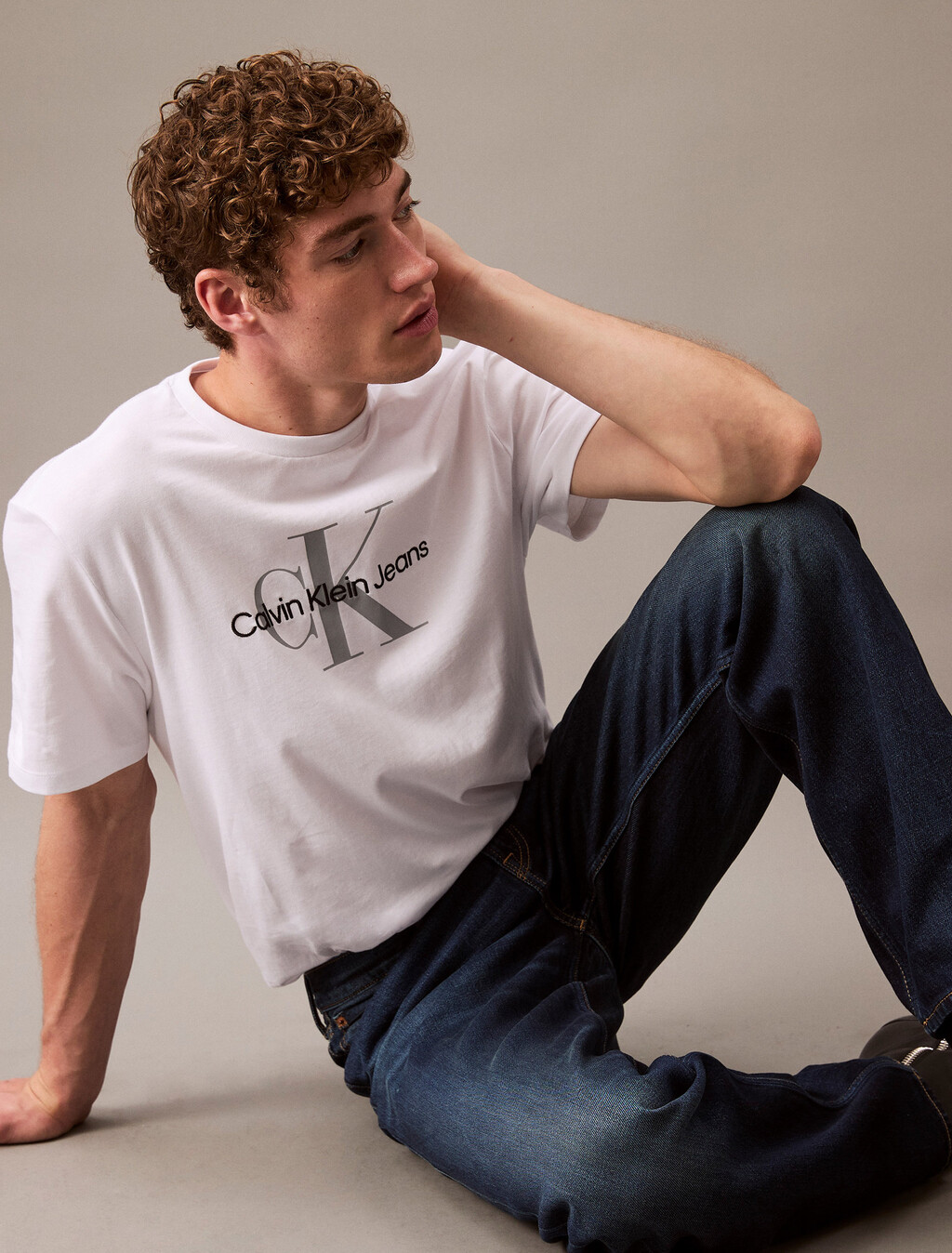 Monogram Logo Graphic Classic Crewneck T-Shirt, Brilliant White, hi-res