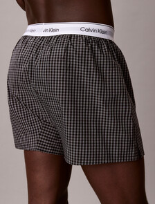 Cotton Poplin Traditional Boxers, SUMMIT PLAID BLACK, hi-res