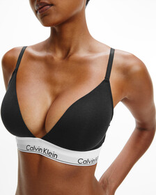 NWT Calvin Klein M Modern Cotton Lightly Lined Triangle Bralette Bra QF5650  Gray