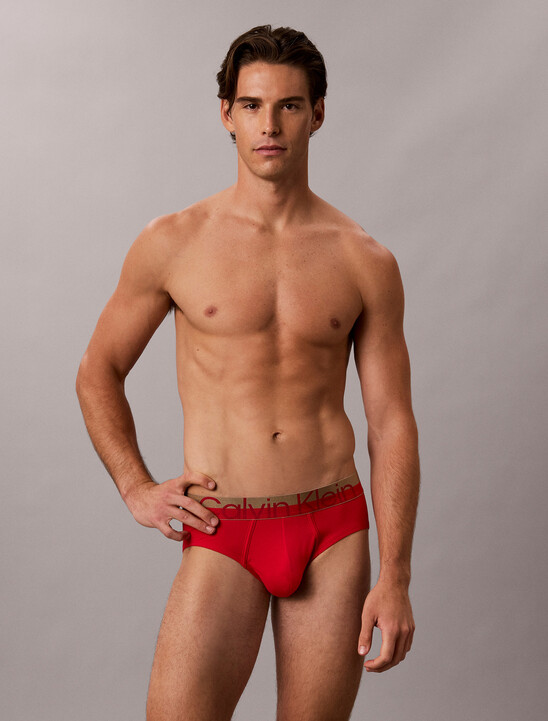 Brushed Microfiber Stretch Metallic Hip Brief