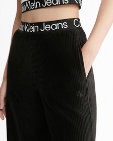 天鵝絨寬筒長褲, Ck Black, hi-res