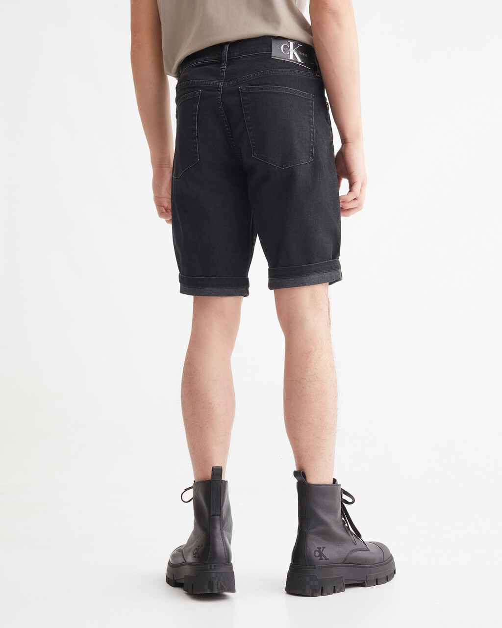 37.5 REGULAR DENIM SHORTS, Washed Black Hem Embro, hi-res