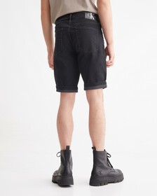 37.5 REGULAR DENIM SHORTS, Washed Black Hem Embro, hi-res