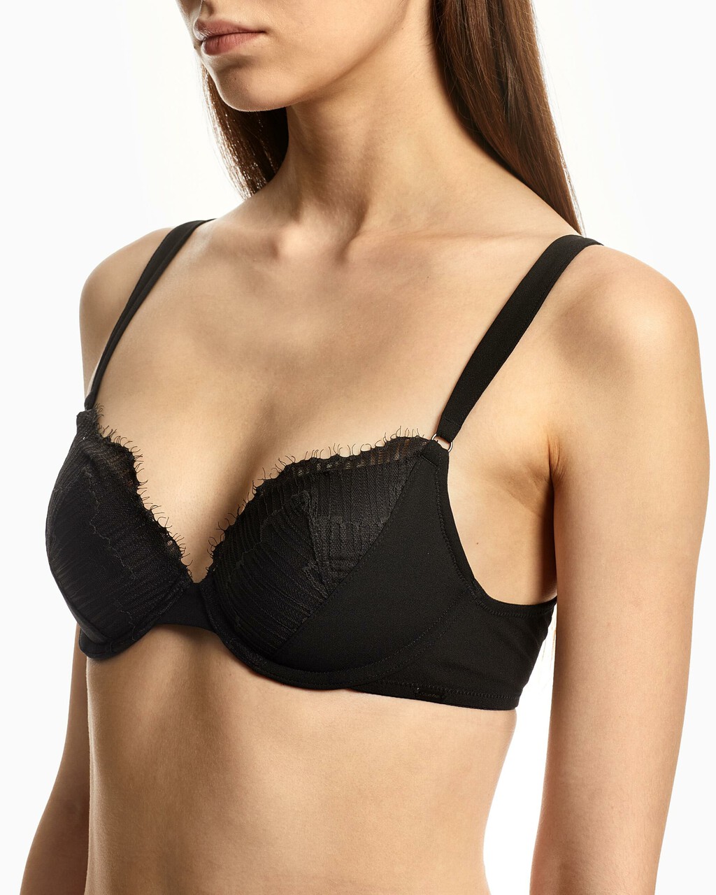 Push-Up Plunge Bra 38A, Black On Black