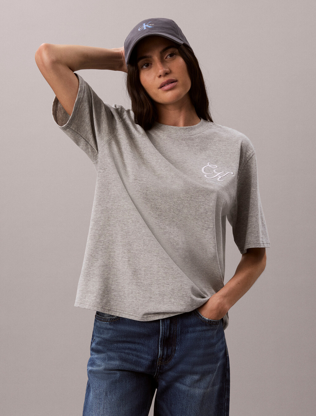 Script Logo T-Shirt, B10 Grey Heather, hi-res