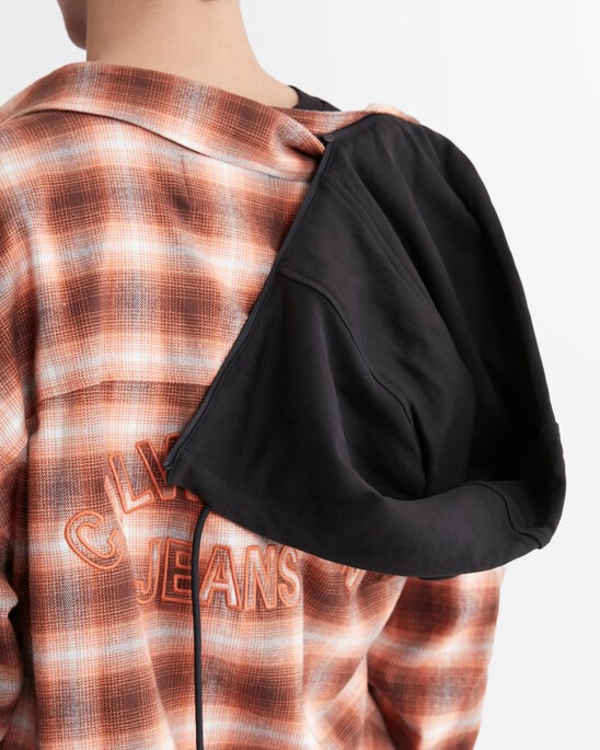 Hooded Plaid Overshirt