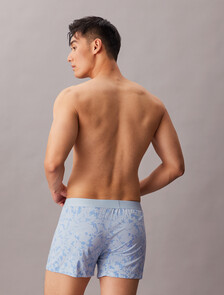 Ultra Soft Modal Slim Boxer, PERFORATED FLORAL BREEZY BLUE, hi-res