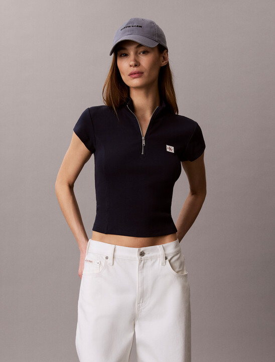 Monologo Patch Rib Zip Top