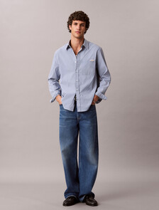 Coolmax 涼感條紋寬版襯衫, Blue Majesty, hi-res