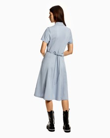 FLARED POLO DRESS, Silver Sky, hi-res