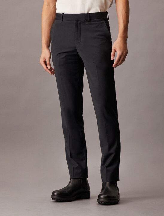 Refined Wool Blend Slim Trouser