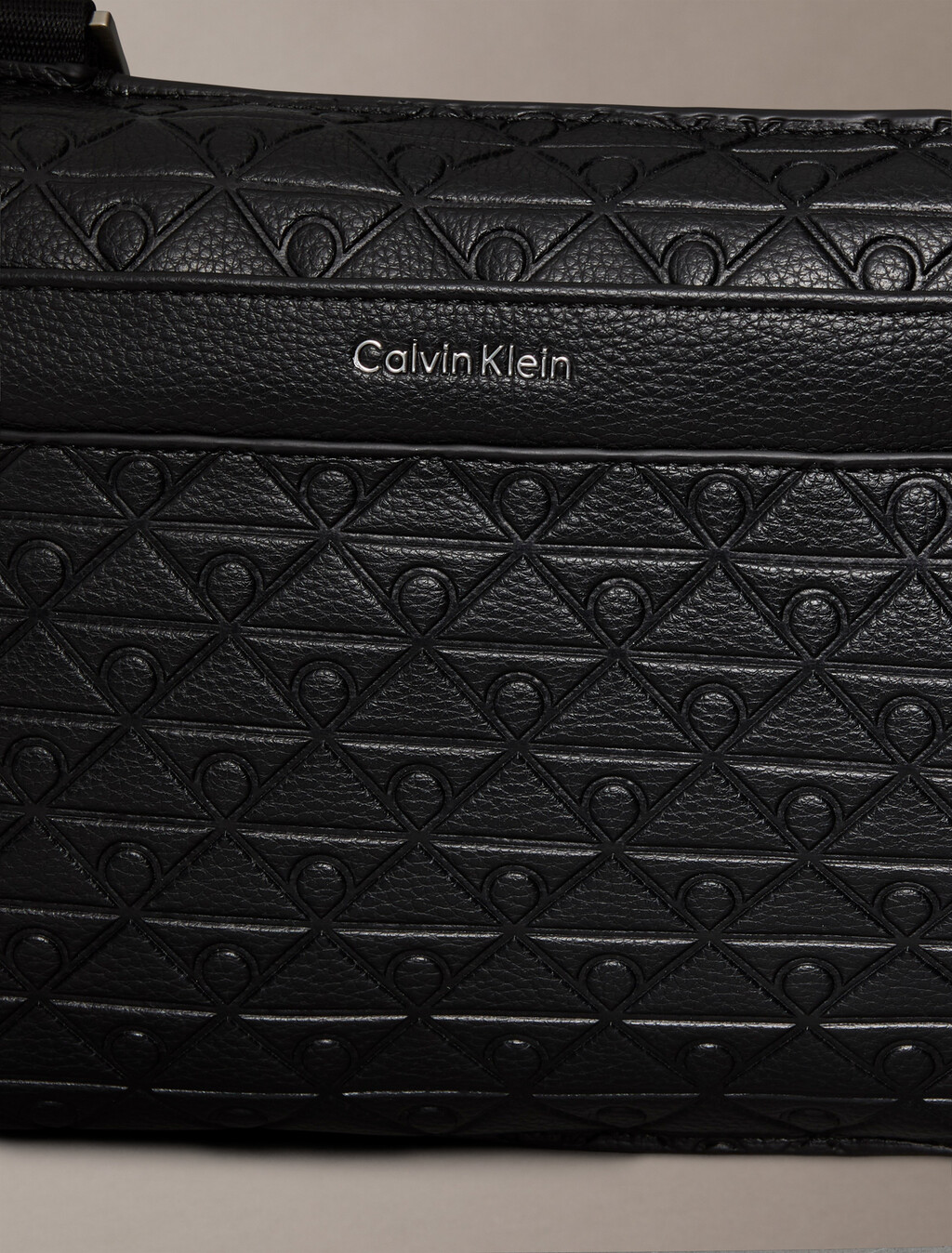 Embossed Emblem Logo Sling Bag, Black, hi-res